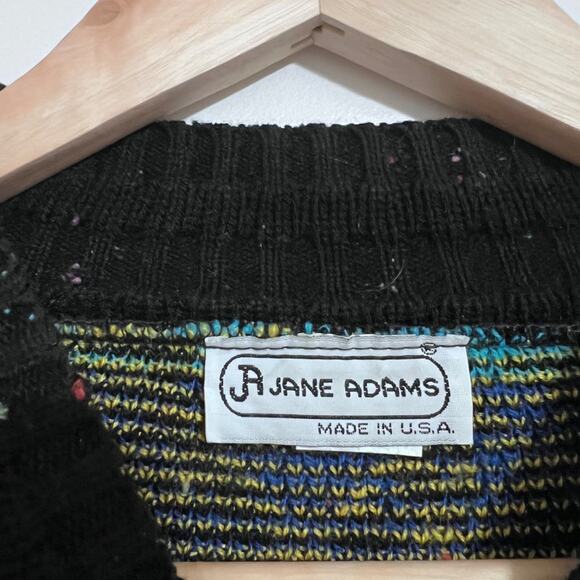Vintage Jane Adams 90s Geometric Print Pullover Knit Sweater - Picture 3 of 7